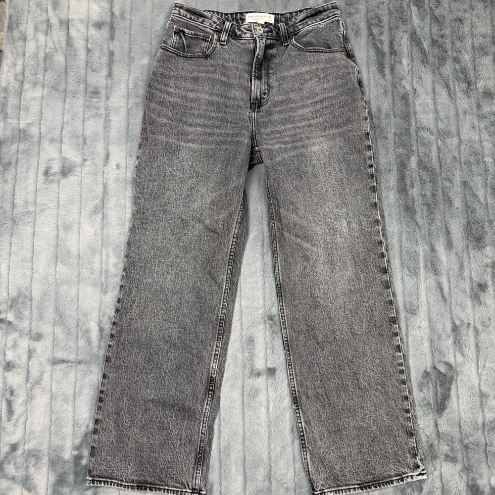 Abercrombie & Fitch Curve Love 90s Relaxed Jean High Rise Washed Black 28/6S